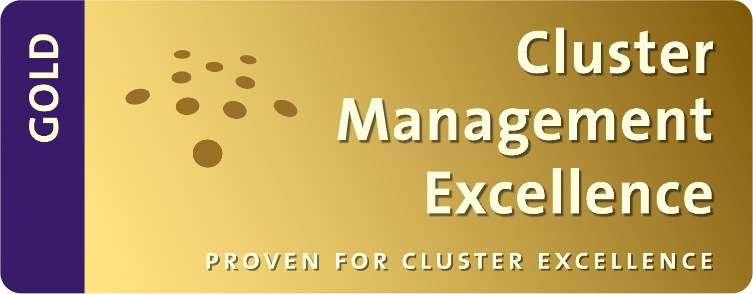 Cluster gold logo.