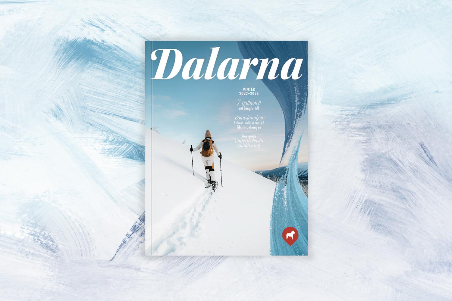 Omslaget till Visit Dalarnas vintermagasin Vinter i Dalarna 2022.