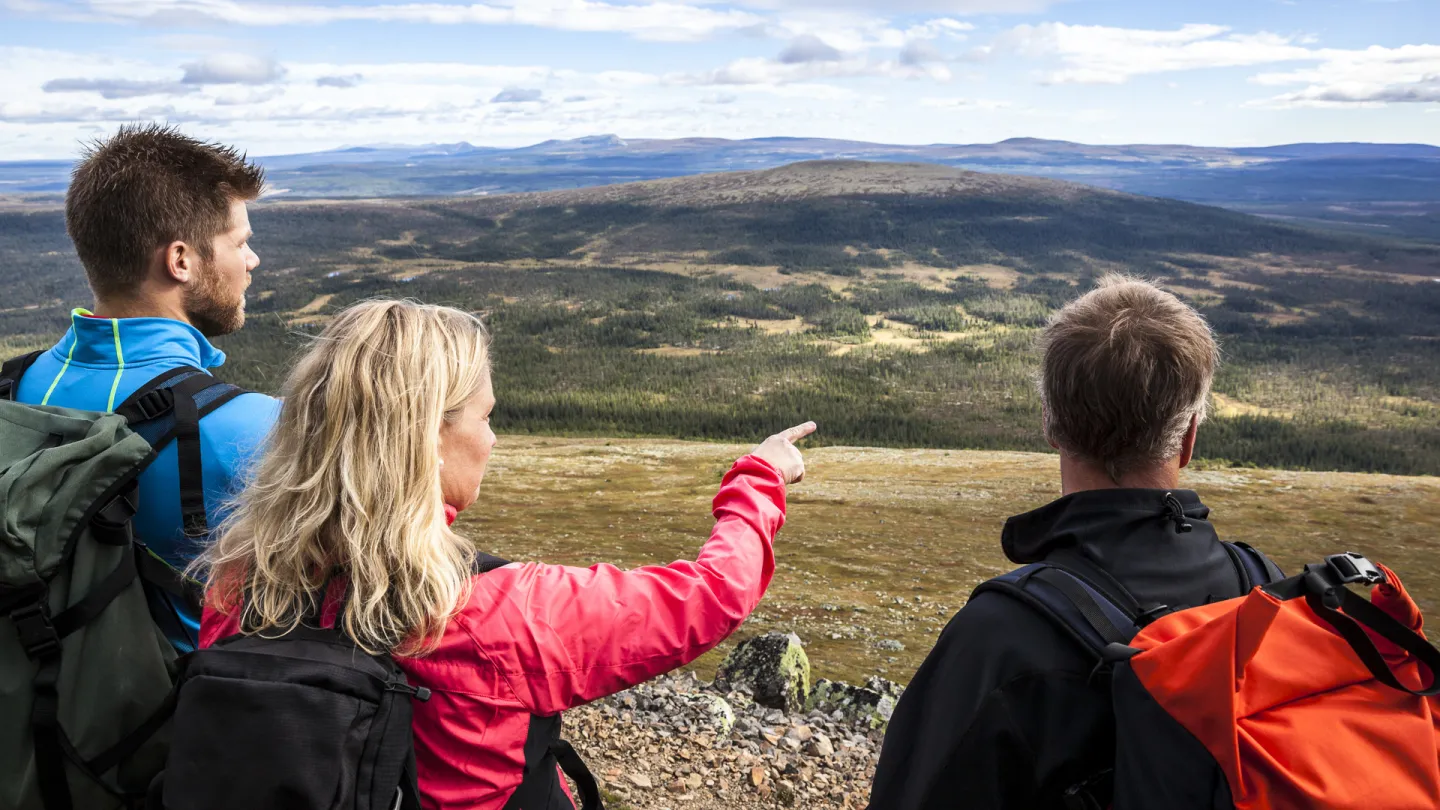 Fjällvandrare tittar på utsikten