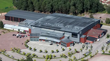 Tegera arena sett uppifrån.