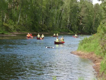 Canoes in water.