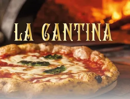 Freshly baked pizza.